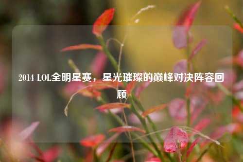 2014 LOL全明星赛，星光璀璨的巅峰对决阵容回顾